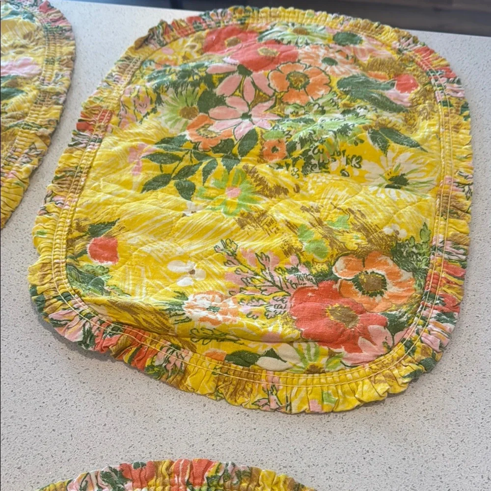 Floral Yellow Placemats Set of 4